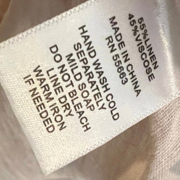 Linen Blend Button-Down Shirt Dress - Size L - Picture 4 of 7